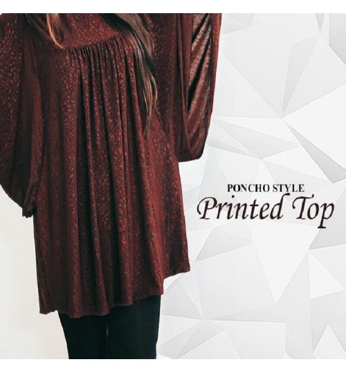 Poncho Style Printed Top
